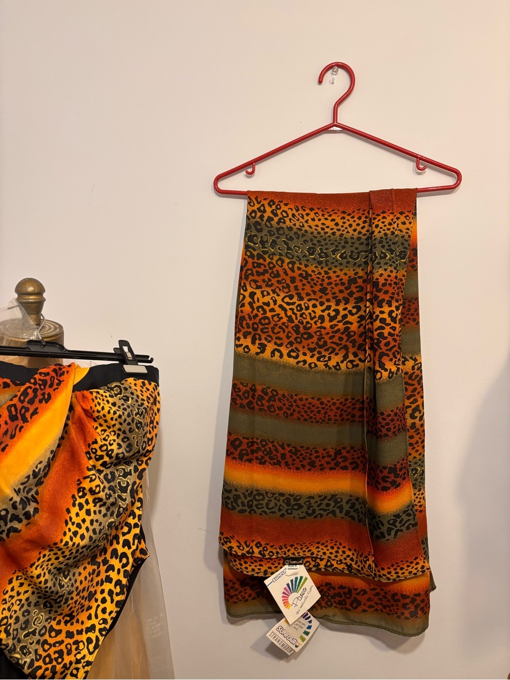 Women’s Orange & Olive Safari Print Swim Sarong